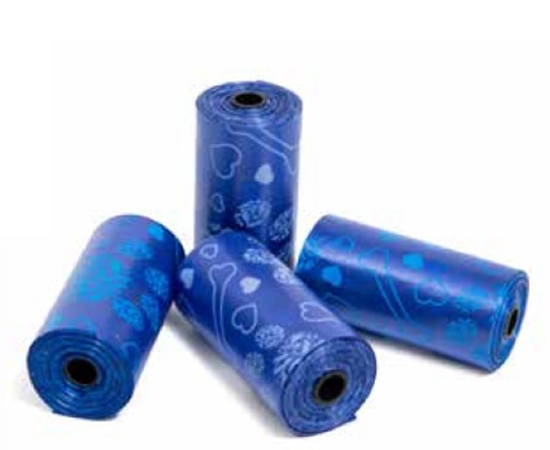Picture of LEOPET poo bags 4 rolls Blue 80 bags